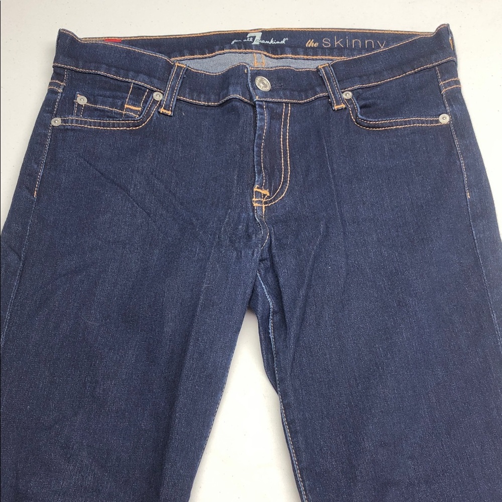 7 For All Mankind Dark Blue Skinny Jeans